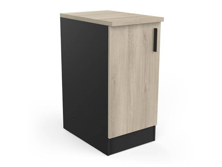 Meuble bas 1 porte 40 cm Origan noir et bois