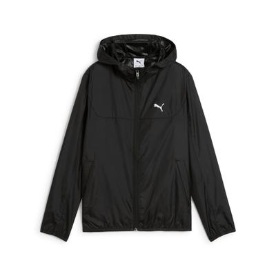 Windbreaker PUMA "ESS UV WINDBREAKER", Jungen, Gr. 128, schwarz (puma schwarz), Obermaterial: 100% Polyester, unifarben, regular fit normal, Rundhals, Jacken Windbreaker, für Jugendliche, mit Kapuze, mit Eingrifftasche
