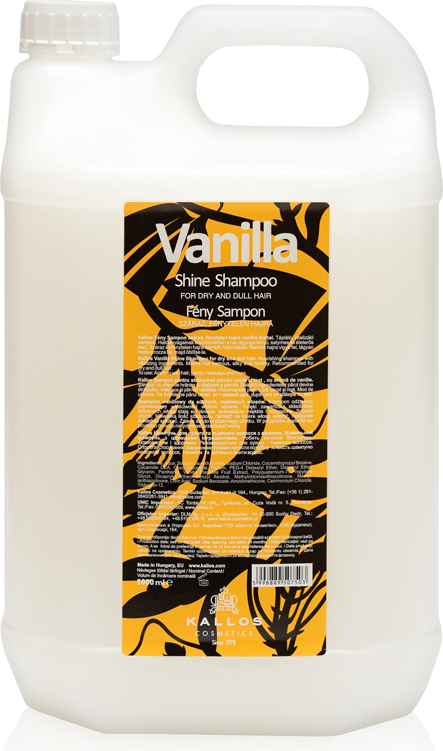 Kallos KJMN Vanilla Shine Shampoo 5000 ml KA-K0750
