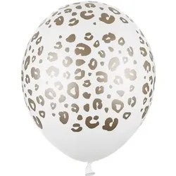 Partydeco Balloons 30 cm, Spots, Pastel Pure White (1 pkt / 50 pc.) (50x)