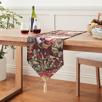 Violet Linen Decorative Christmas Tapestry Table Runner