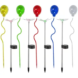 9x LED Solar Außen Stecklampe Gartendeko Schmetterling Libelle bunt Farbwechsel