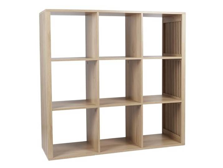 HOME DECO FACTORY Modulares Regal 9 Fächer Klaus MDF-Holz Braun Sperrholz, modulares Regal, 9 Fächer, Kollektion Klaus, Wohnzimmer Schlafzimmer Flur, große Kapazität, stapelbar, Braun