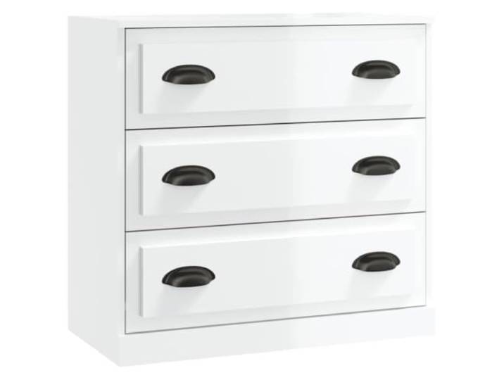 KTHLBRH Sideboards 2 Stück, weiß, glänzend, Holz, mehrschichtig, 70 x 35,5 Großer Stauraum, Ausstellungsfläche, robust und stabil, kippsicher mit Wandbefestigung