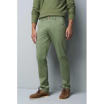 Chinos MEYER "M5 Chino", Herren, Gr. 32, Länge 32, grün, 97% Baumwolle, 3% Elasthan, unifarben, regular fit lang, Hosen, M5 Chino aus Bio-Baumwolle