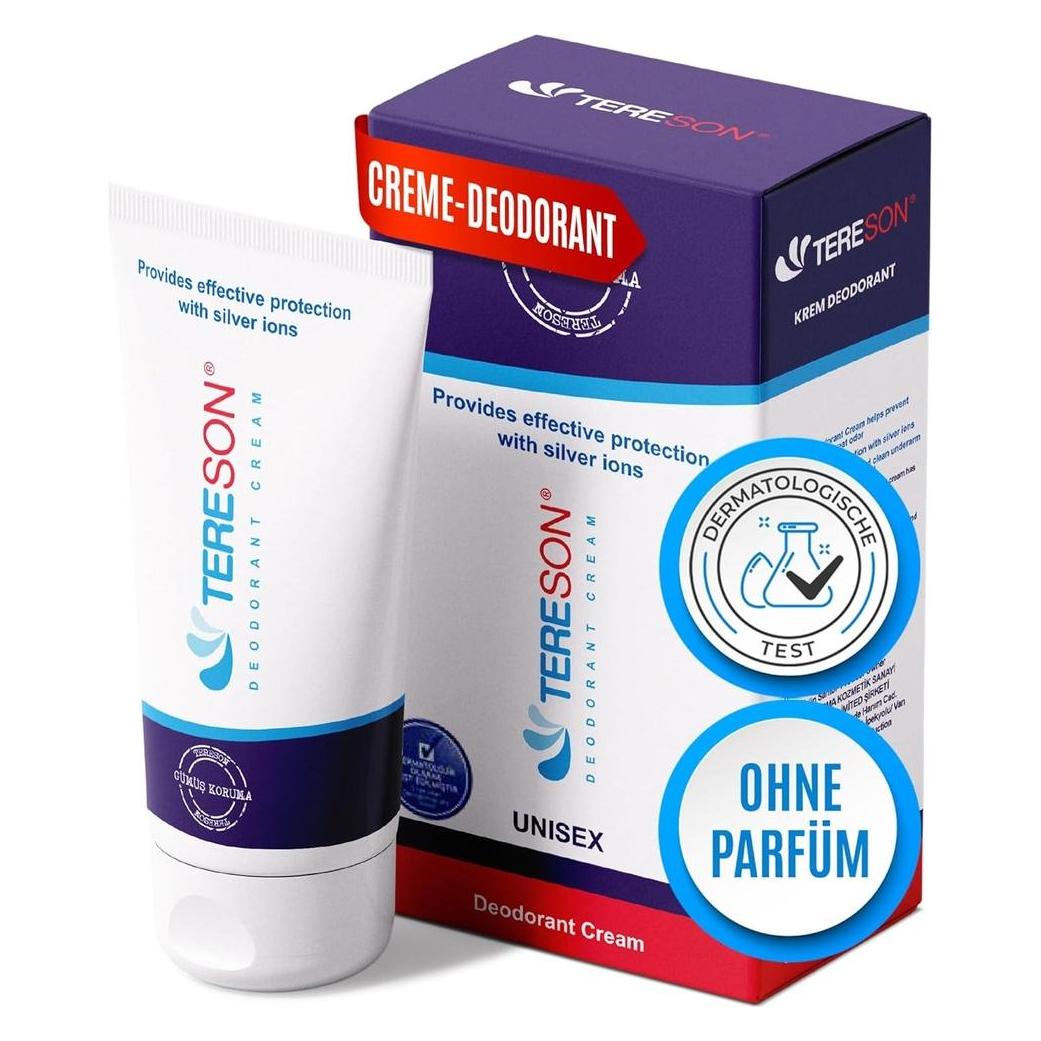 Tereson Creme Deodorant, Langfristiger Schutz gegen Körpergeruch mit Silberionen-Formel (Crème, 40 ml) (G-521524)
