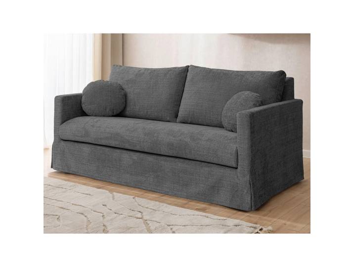 P & B 3-Sitzer-Bezug Paphos, Dunkelgrau, Uni, 195x89x95 cm,