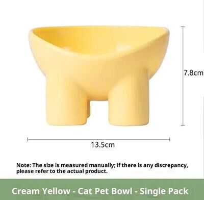 Uplift Picks Elevated Cat Bowl With Stand Neck Friendly Pet Food And Water Dish For Cats And Dogs yellow
