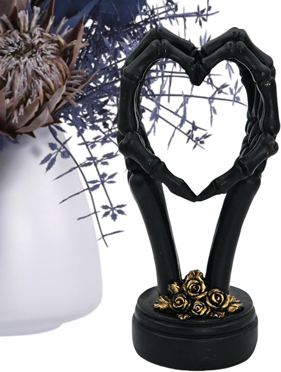 Skelet Handen Beeld Zwart - Unieke Bureau Sculptuur voor Decoratie - 13,1 cm