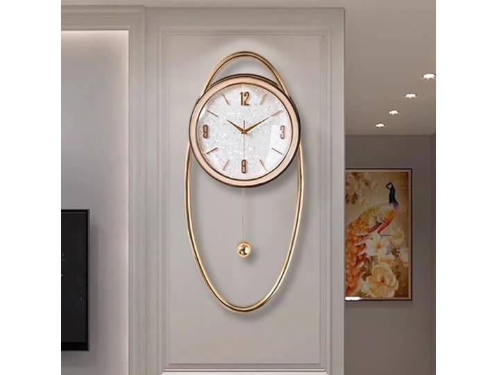 Horloge murale à pendule, design nordique moderne, mécanisme de mouvement pour salon, horloge murale de luxe, décoration murale numérique