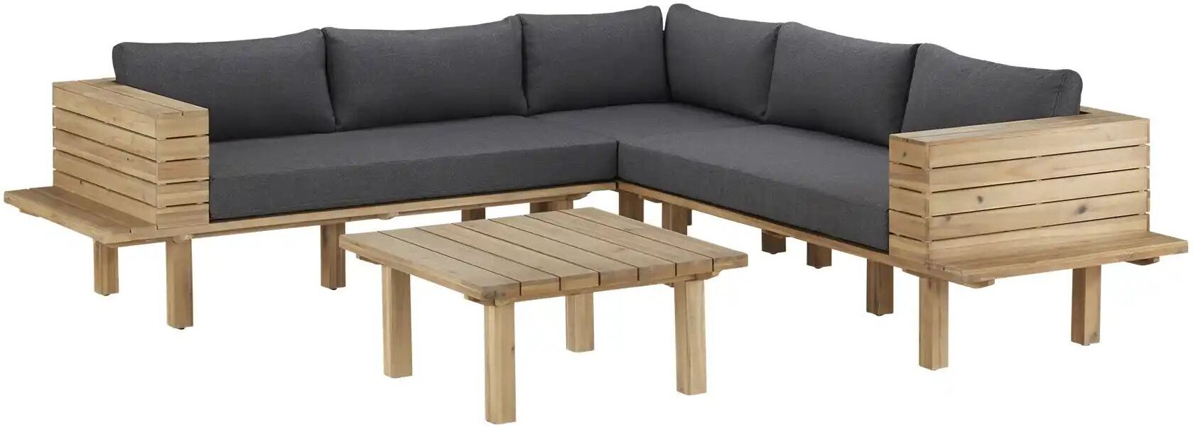 Höffner Lounge - Set aus Massivholz Wellington ¦ holzfarben