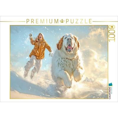 CALVENDO Puzzle Temporeiches Vergnügen im Schnee | 1000 Teile Lege-Größe 64x48cm Foto-Puzzle für glückliche Stunden