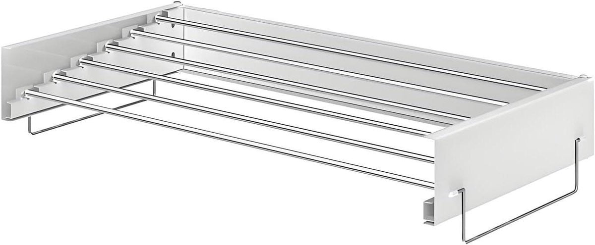 Uitschuibaar wasrek voor wandmontage in zwart, 80 cm breed