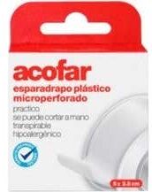 ACOFAR Esparadrapo Microperforado Plástico Blanco 5 X2,5 cm