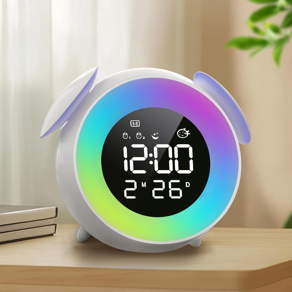 Digitale kinderwekker en slaaptrainer voor de slaapkamer - Wit