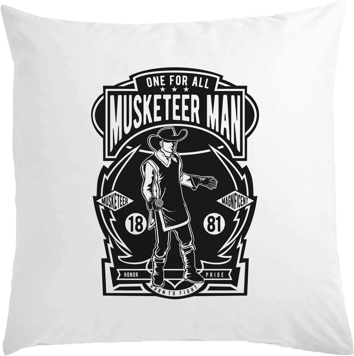Wit decoratief kussen van wasbaar materiaal - 40 x 40 cm