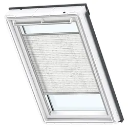 VELUX Plissee Dekor Klassik Weiß 1256 Faltstore, SK08, Aluminiumschiene,GGU,Manuell,VELUX