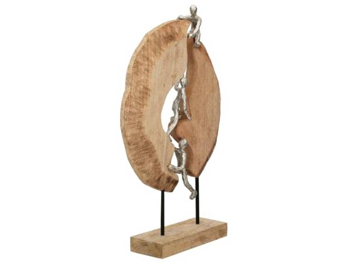 Casablanca Skulptur Hoch Hinaus, Deko Figur Naturfarben, Metall u. Mangoholz Statue Wohnzimmer, Büro Dekoration H. 36 cm x B. 35 cm - Geschenk Moderne Skulpturen, Klettern, Bergsteigen, Kletterer