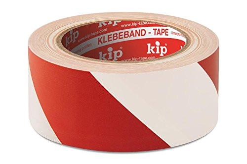 KIP 339 PVC-waarschuwingsband wit/rood, Breedte: 50 mm, Lengte: 33 m