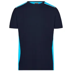 T-Shirt "JN860" - S - navy/turquoise