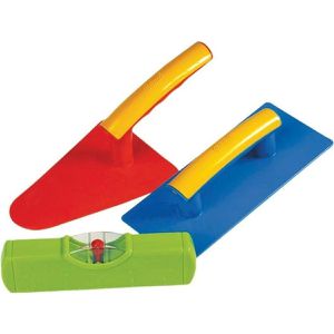 Gowi Sandspielzeug 588-73, Design Maurerset, mit Kellen und Wasserwaage, 3 Teile
