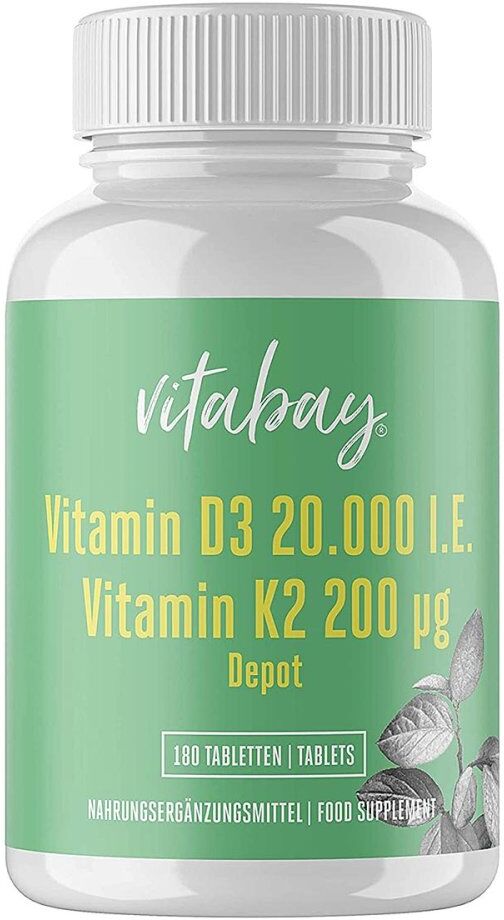 Vitabay Vitamin D3 Depot 20.000 I.E. + Vitamin K2 200 mg Tabletten 180stk