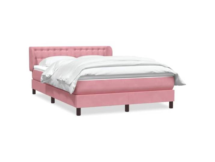LKJephalotrope Boxspringbett 140x220 cm mit Matratze & Topper Rosa Komplettes Bettenset mit Taschenfederkernmatratze, Topper und höhenverstellbarem Kopfteil für dein Schlafzimmer.
