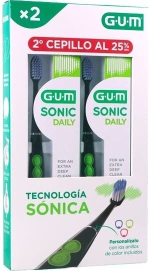 Gum Pack Sonic Daily Cepillo Eléctrico Negro 2 uds