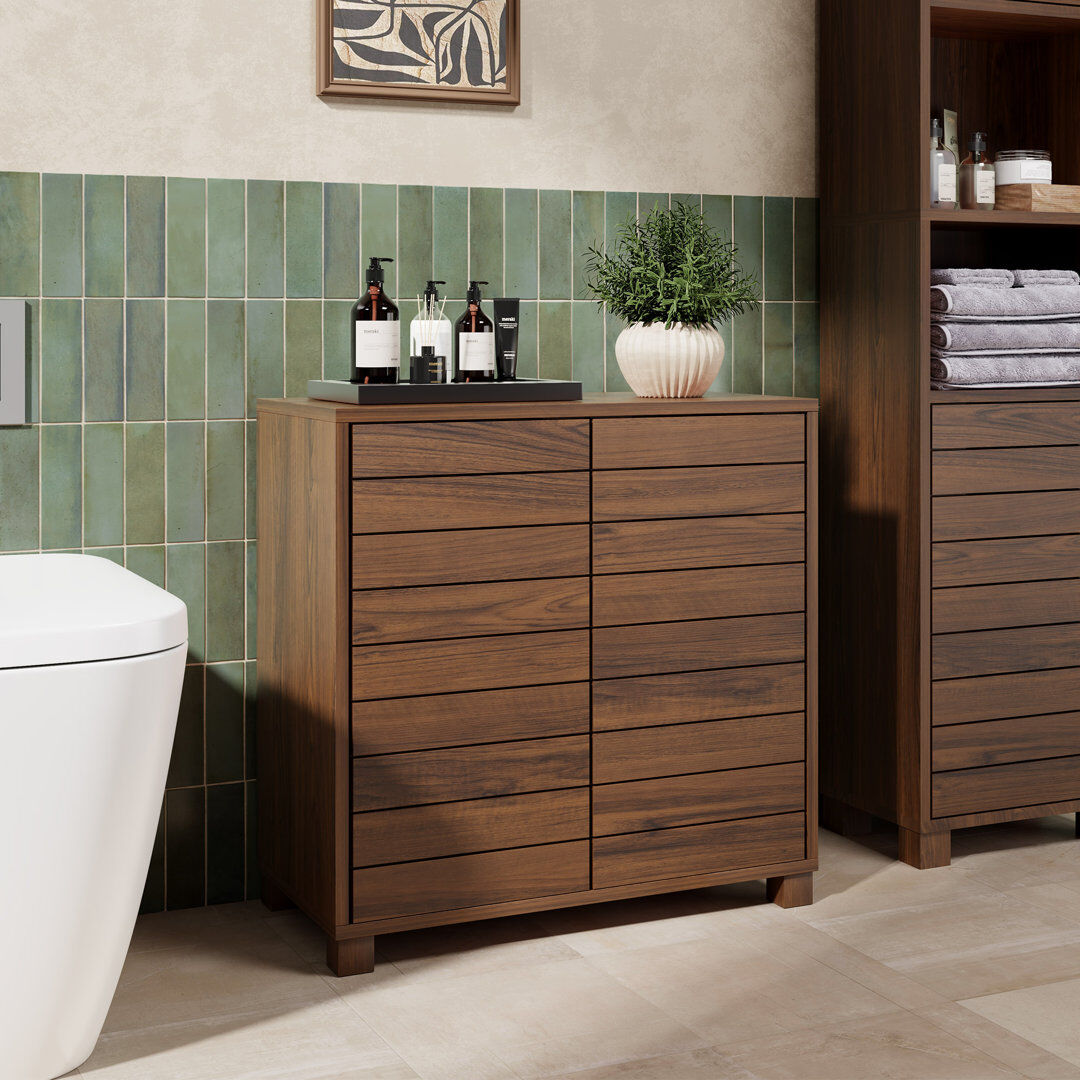 VonHaus Chester Bathroom Cabinet Dark Wood 60cm H X 60cm W X 30cm D
