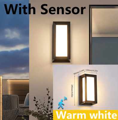 Inspire Curations Outdoor LED Motion Sensor Wall Light Waterproof 16W 30W Smart Porch & Garden Lamp warm With Sensor 30w