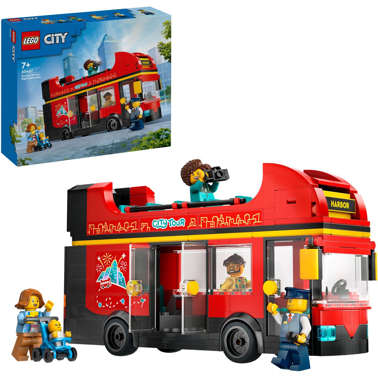 LEGO City 60407 Doppeldeckerbus, Fahrzeug-Spielzeug für Kinder