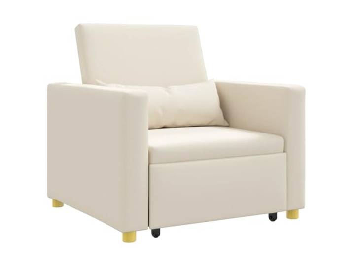 Heofavd 3-in-1 Schlafsofa Einzel Ausziehbar Cremeweiß Stoff 90x165cm