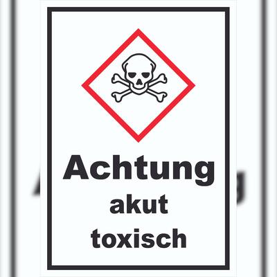 HB-Druck Schild akut toxisch Toxizität Totenkopf hochkant A6 (105x148mm)