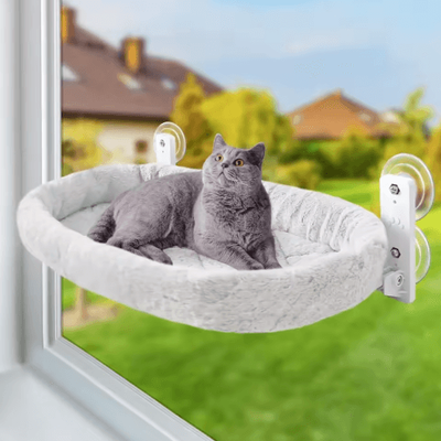 Inspire Picks Sunny Perch Window Cat Hammock Suction Cup Hanging Sunbathing Bed grey Cat Litter 30 60cm