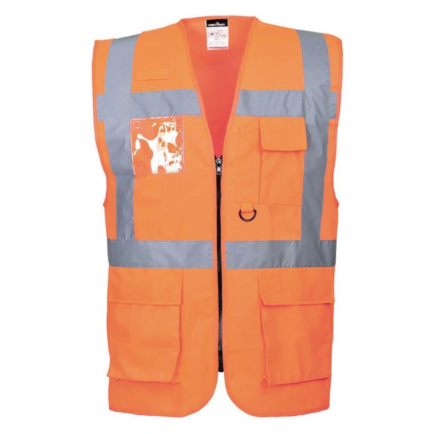 Portwest Warnweste Berlin Executive, leuchtorange, EN ISO 20471, 100% PL, Gr. L (L) (65797132)