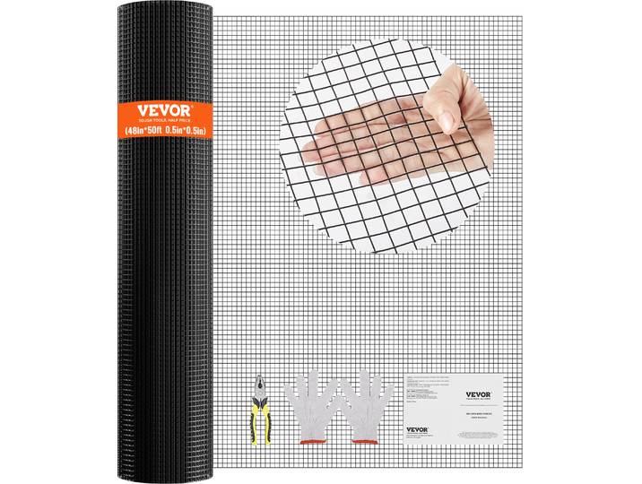 Fil de fer pour volière VEVOR 122 x 1524 cm\, clôture de jardin\, rouleau de grillage de 1\,06 mm\, fil de fer revêtu de vinyle pour barrières de poulailler\, clôtures pour lapins et serpents\, enclos pour volailles