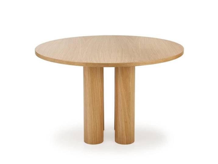 Table à manger design ronde plaquée chêne 120cm