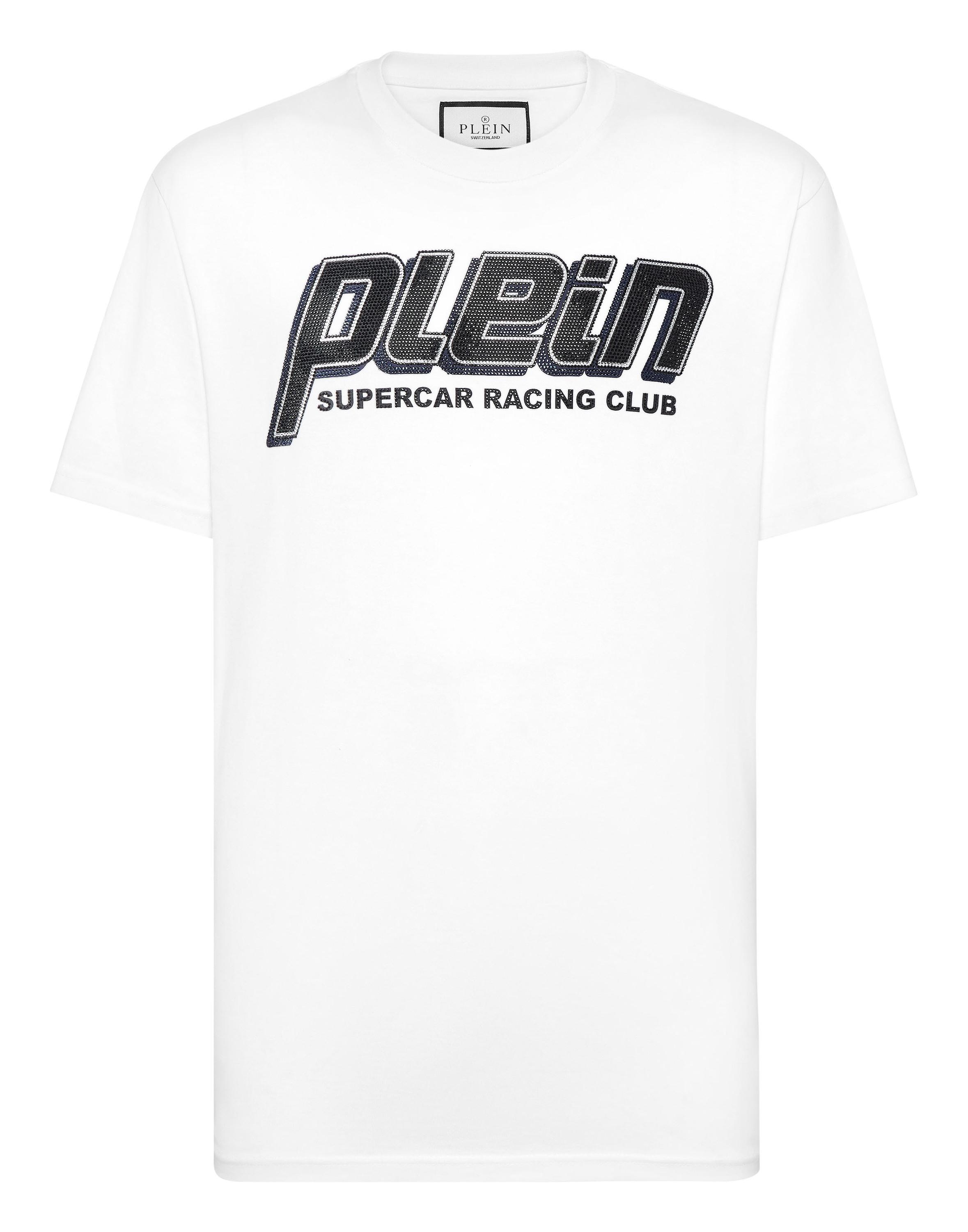 Philipp Plein Rundhals-T-Shirt Racing - Weiß