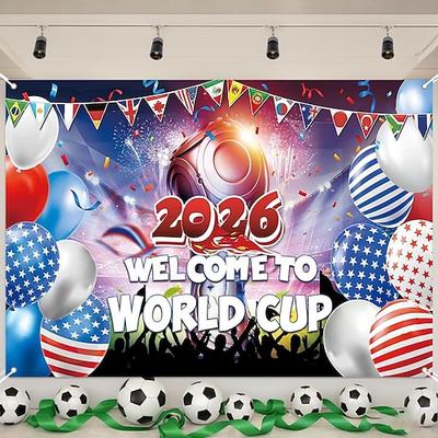 Sport-Hintergrundbanner, Fußball-WM-Spiel 2026, Partydekoration, Eventdekoration, Fanbanner, Stadiondekoration