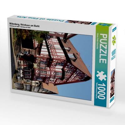 CALVENDO Puzzle Miltenberg, Weinhaus am Markt | 1000 Teile Lege-Größe 64 × 48 cm Foto-Puzzle für glückliche Stunden