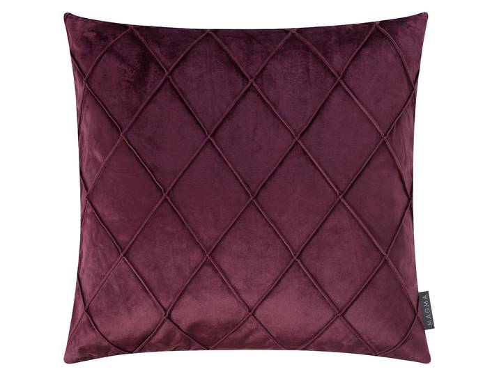 Dekokissen MAGMA HEIMTEX NOBLESS , weinrot, gesteppt kariert unifarben, B:50cm L:50cm, Polyester, Dekokissen_Sitzkissen_Kissenhüllen, Dekokissen, 50x50cm, Kissenhülle, Rauten-Steppung, modern, luxuriösen Look