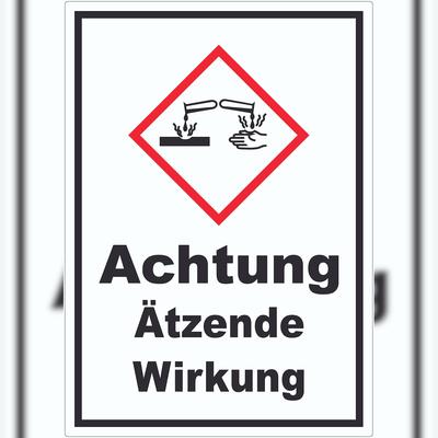 HB-Druck Aufkleber Ätzende Wirkung Ätzwirkung A2 (420x594mm)