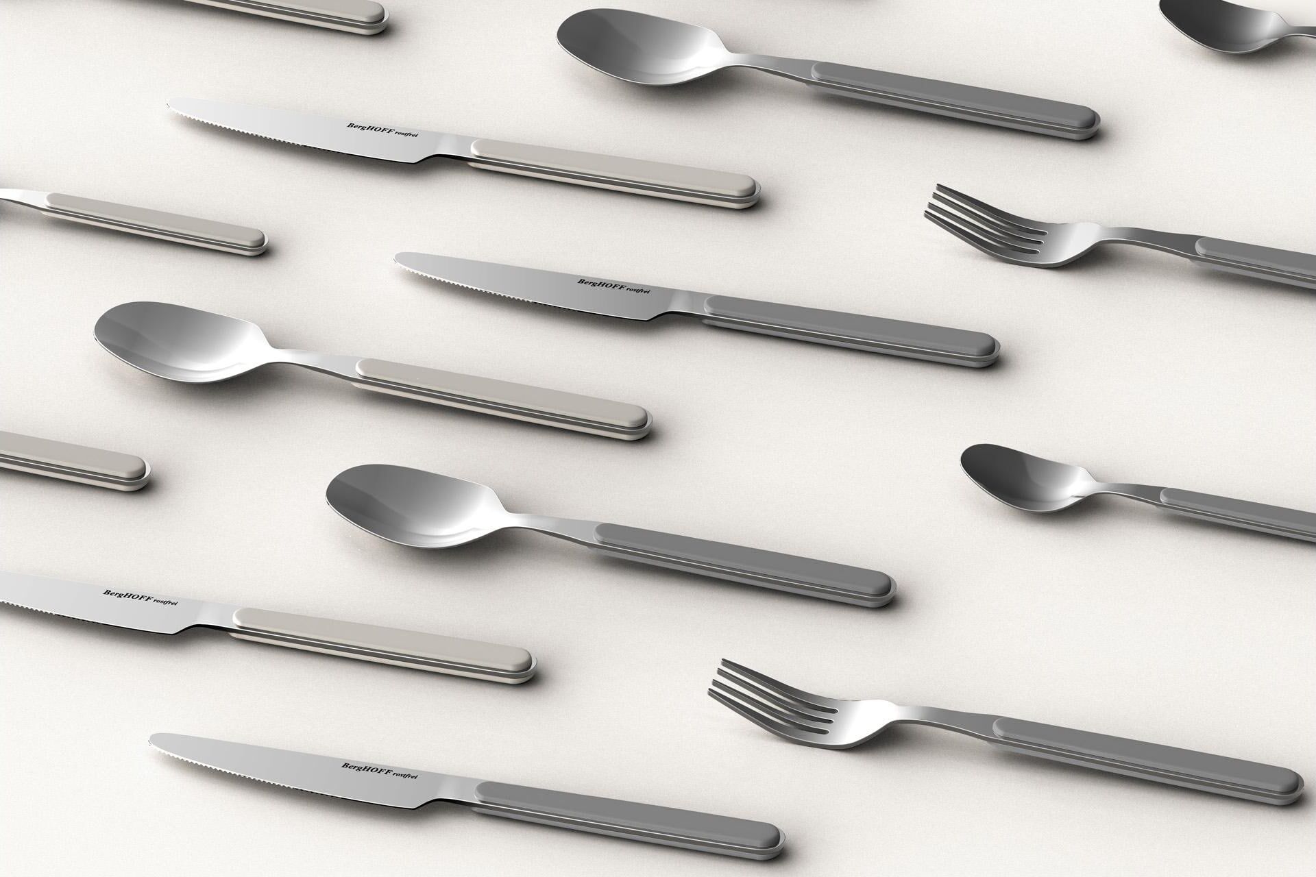 Besteck-Set BERGHOFF "Leo Balance 24-teilig", beige, silber, 24, Edelstahl, Essbesteck-Sets, Besteck-Set, Set für den täglichen Gebrauch beige, silber 24