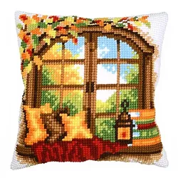 Kreuzstichkissen "Blick in den Herbst"