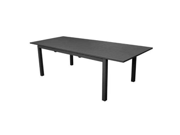 Table de jardin rectangulaire extensible - PROLOISIRS - Genes - Aluminium - Graphite - 160/240 cm