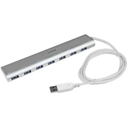StarTech 7 PORT COMPACT USB 3.0 HUB (USB-A, 7 Ports), Dockingstation + USB Hub, Weiss, Silber