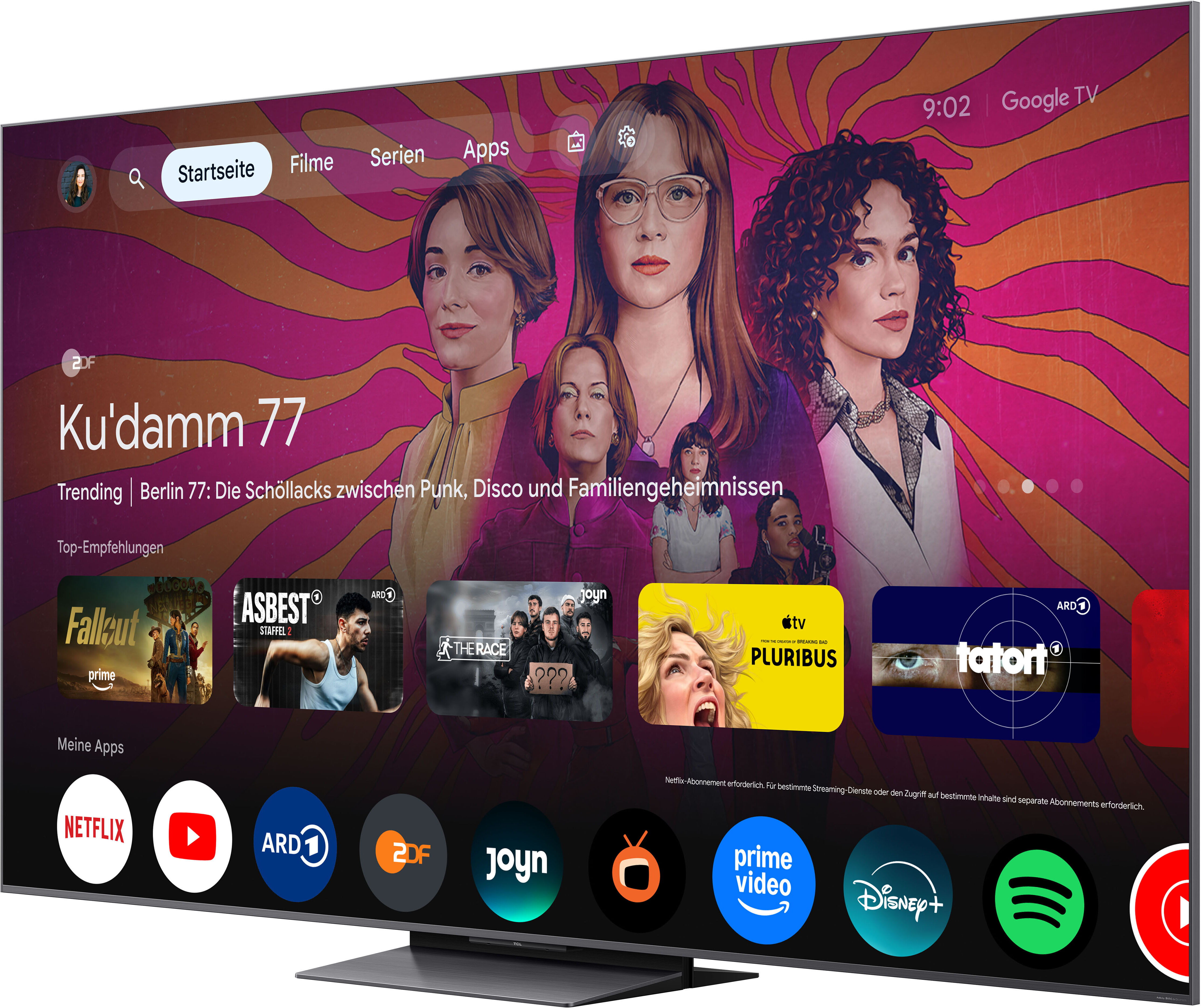 TCL Mini-LED-Fernseher "75C8LX1", Energieeffizienz: D, schwarz, 75 ″, Fernseher, SQD-Mini LED, HDR 6000 Nits, 100%BT.2020, 144Hz, AiPQ Pro,Dolby Vision, Mini-LED-Fernseher
