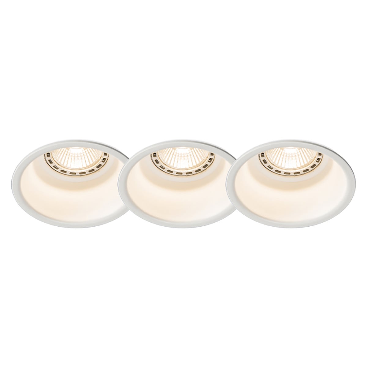 Qazqa Set van 3 moderne witte inbouwspots voor volwassenen
