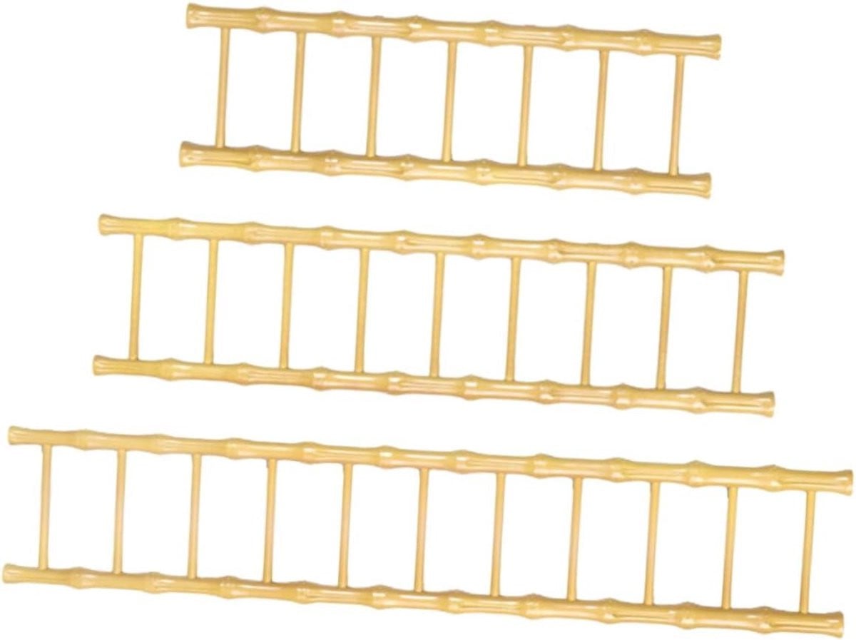Houten Ladder Decoratie - Miniatuur Houten Ladder in Houtkleur - Hoogte: 42,80 cm