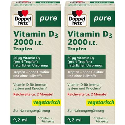Doppelherz Vitamin D3 2000 I.e. pure Tropfen 2x 2x9,2 ml